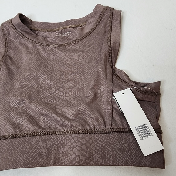 Tahari Sports Bra Brown Snakeskin Print Size Small Activewear NWT - Picture 5 of 10
